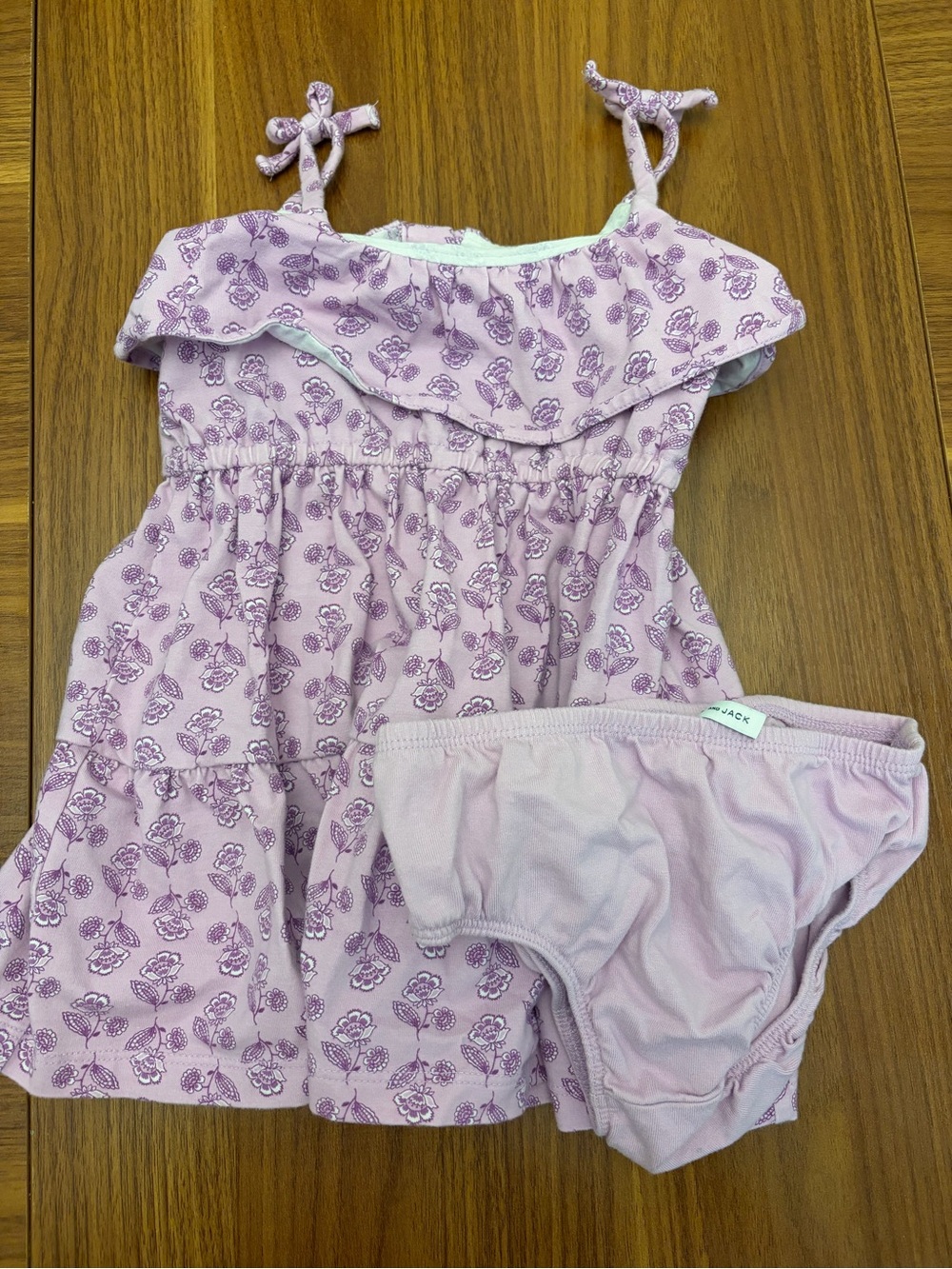 Janie and Jack Lavender Floral Dress with Matching Briefs
